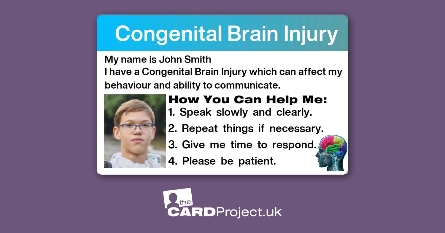 Congenital Brain Injury ID Card (FRONT)